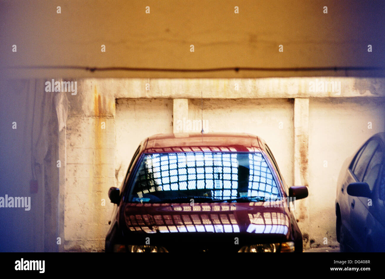 Building reflections in car windshield Stock Photo Alamy