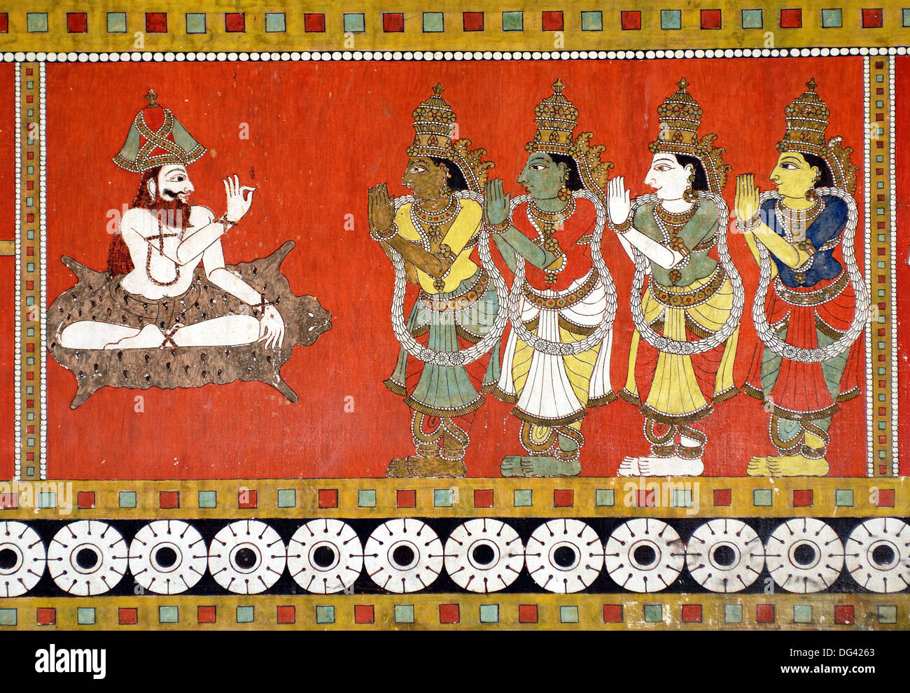 Murals (vegetable and herbal dyes) of Thiruvilayadal Puranam (Lord Shivas  Game, the collection of 64 stories, composed by Stock Photo - Alamy