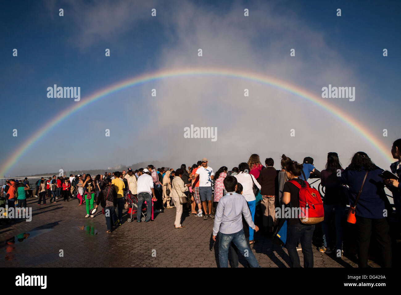Rainbow over Niagara Falls Stock Photo