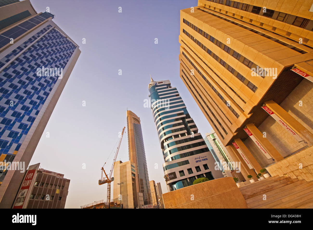 Modern buildings and Malls,Kuwait downtown, Kuwait City. Kuwait Stock