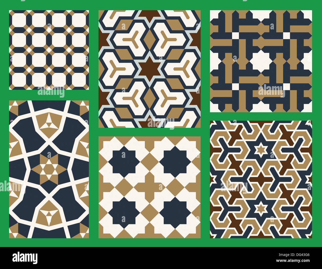 Set of Arabic Seamless Patterns Stock Photo - Alamy