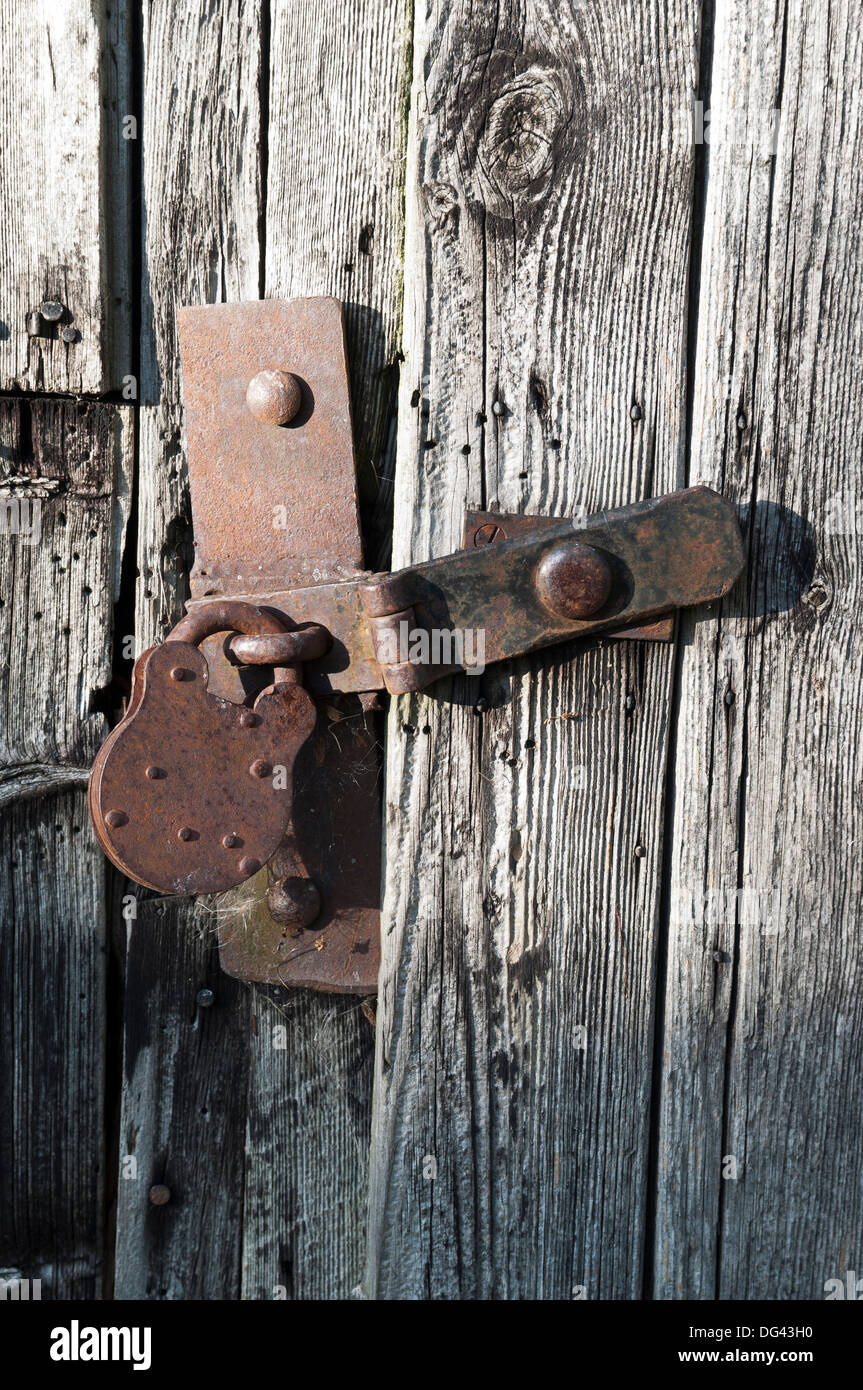 Rusty Garden Shed Door Padlock Stock Photo 61556236 Alamy