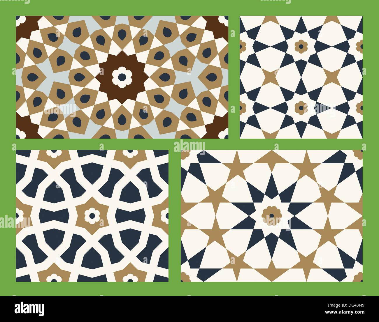 Set of Arabic Seamless Patterns Stock Photo - Alamy