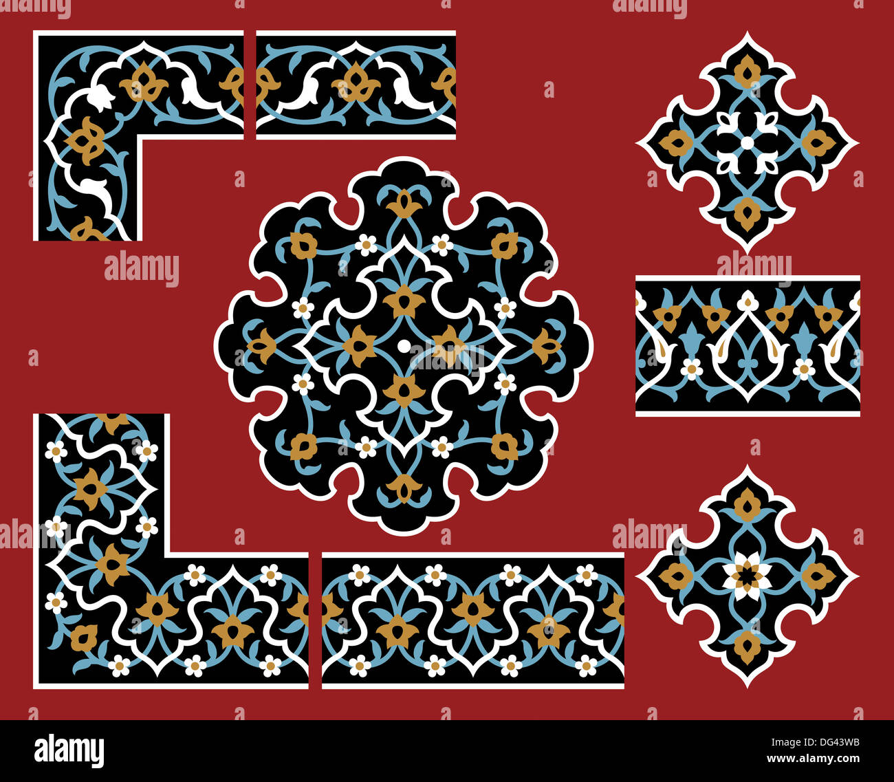 Set of Arabic Seamless Borders Stock Photo - Alamy