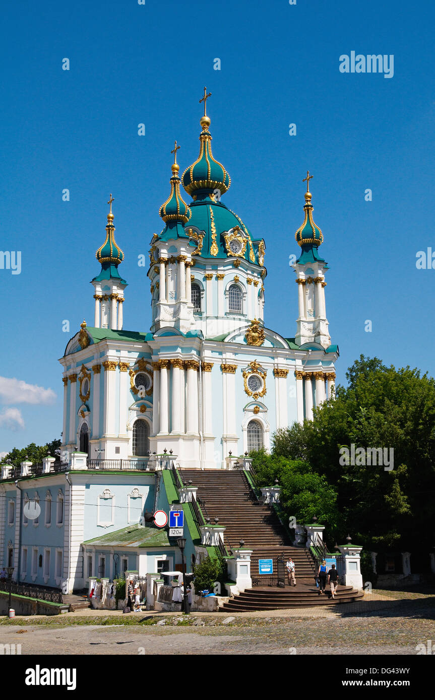 St. Andrew's Church, Kiev, Ukraine, Europe Stock Photo