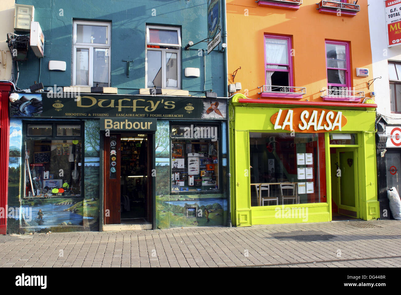Ireland. County Galway. Galway. City Centre. Storefronts. Duffys