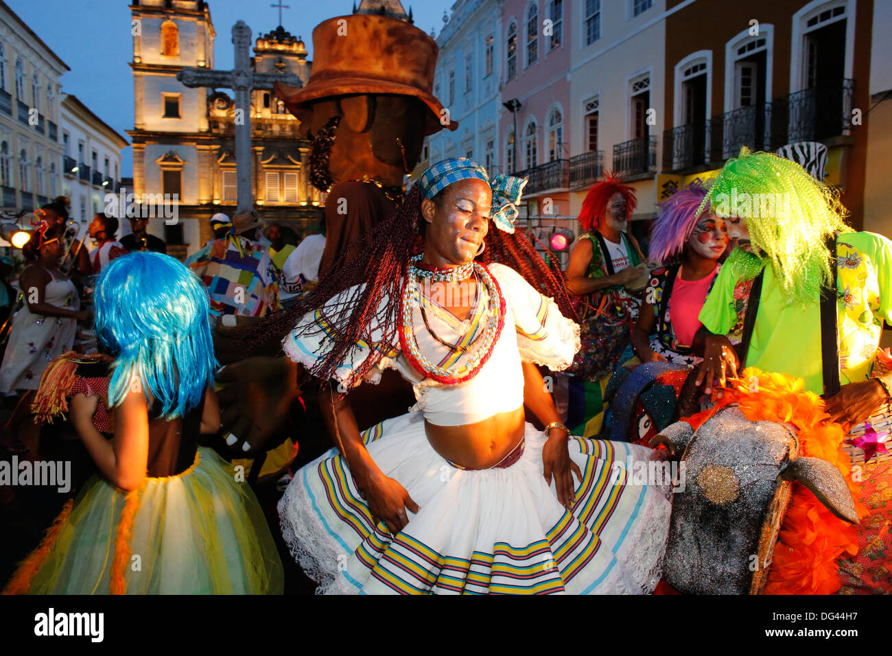 Salvador street carnival in Pelourinho, Bahia, Brazil, South