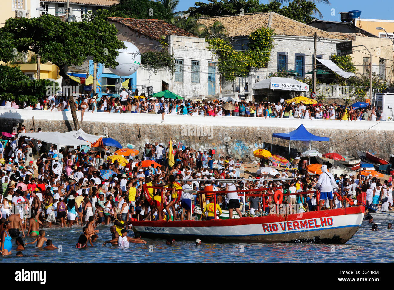 Lemanja festival in Rio Vermelho, Salvador, Bahia, Brazil, South America Stock Photo