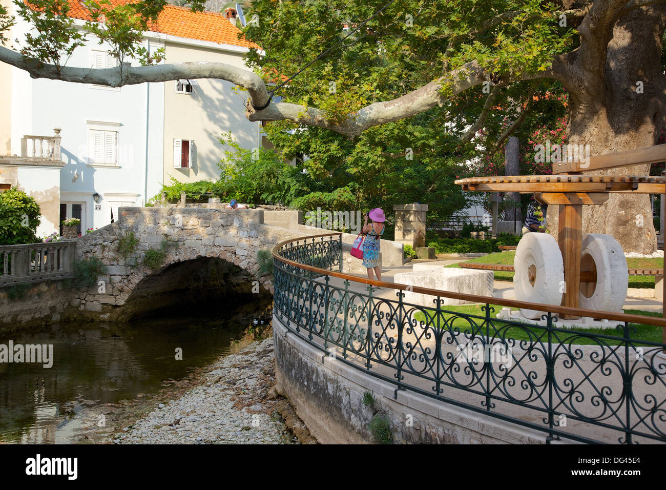 Village centre, Mlini, Dubrovnik Riviera, Dalmatia, Croatia, Europe Stock Photo