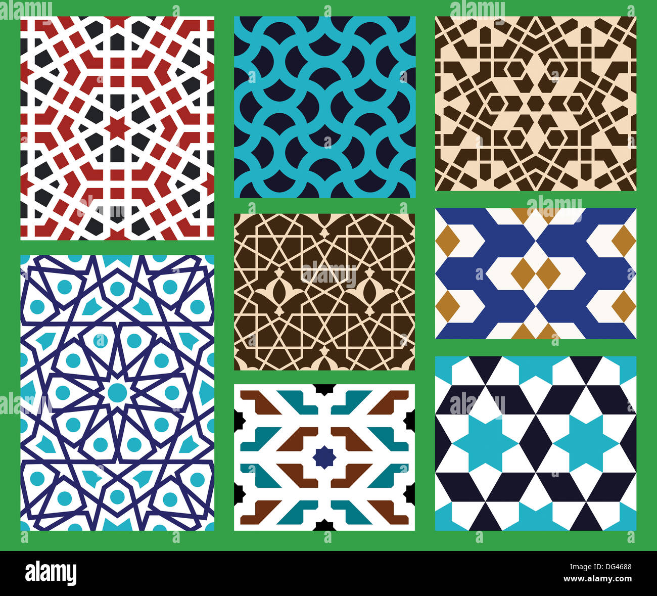 Set of Arabic Seamless Patterns Stock Photo - Alamy