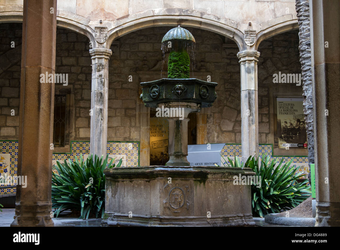 Beautiful Fountain in Barcelona Stock Photo