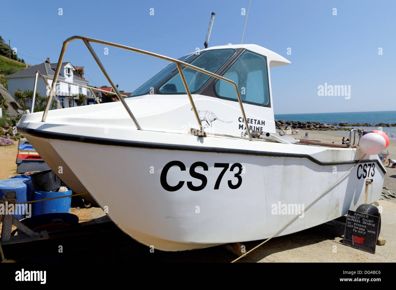 Fishing Boat, Steephill Cove,Whitwell, Ventnor, Isle of Wight, England, UK. Stock Photo