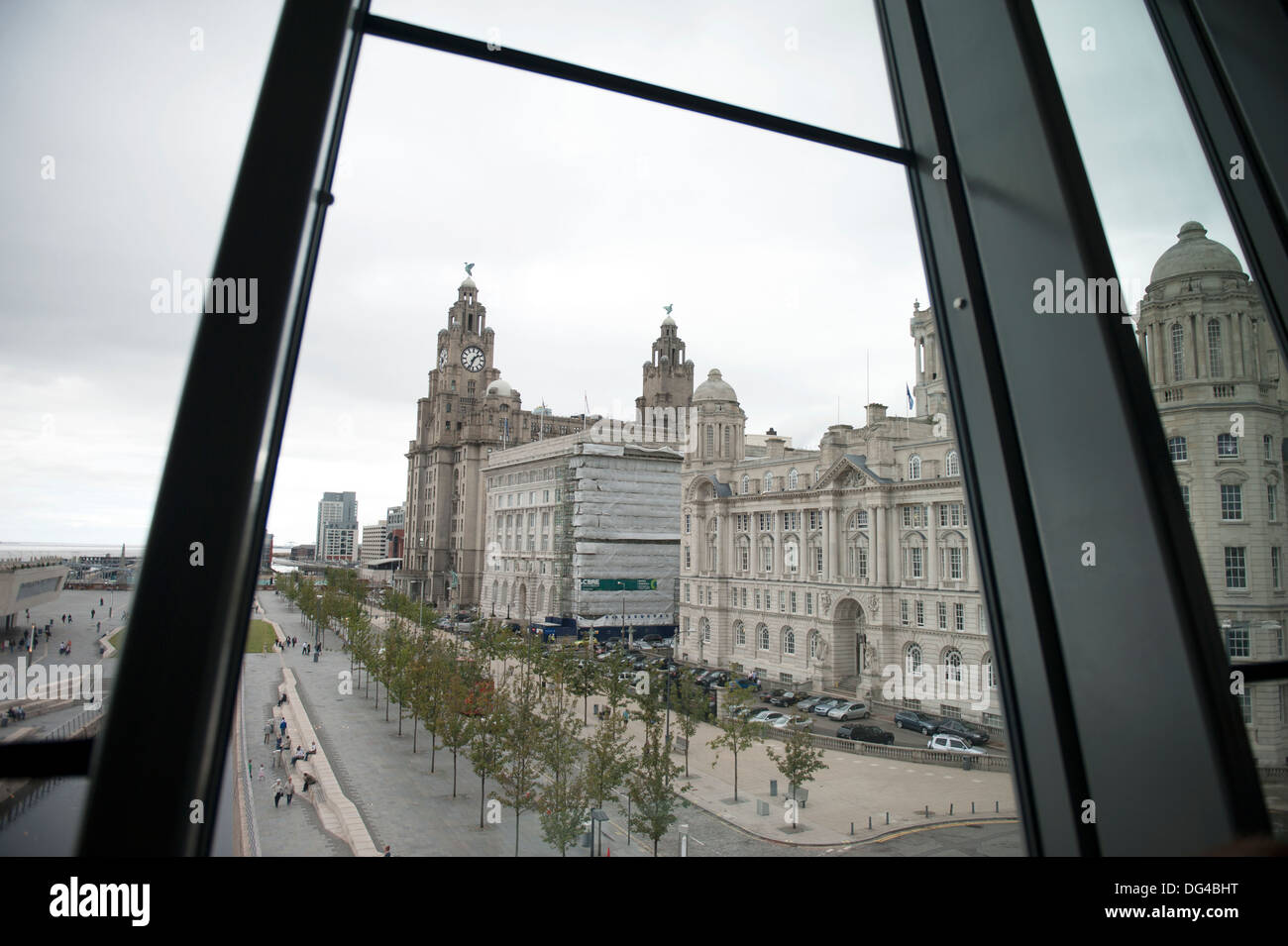 Liver Buildings from Museum of Liverpool UK Stock Photo