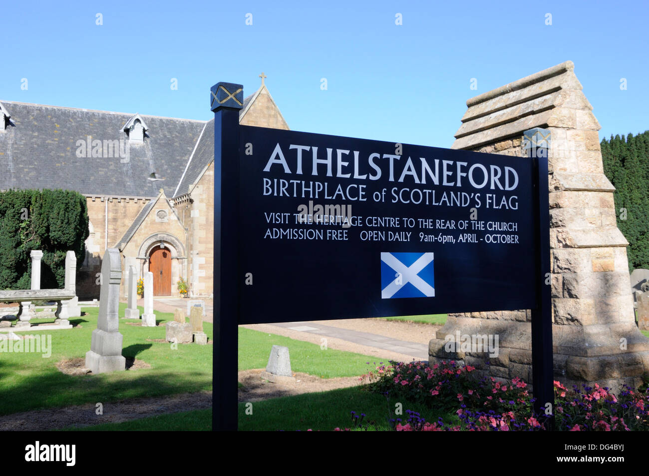 Athelstaneford, Birthplace of Scotland's Flag, East Lothian, Scotland. Stock Photo