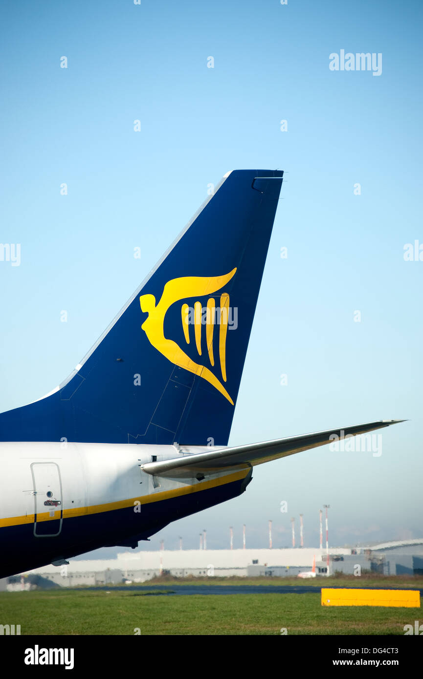 Ryanair Jet Plane Tail fin Logo Harp Irish Stock Photo