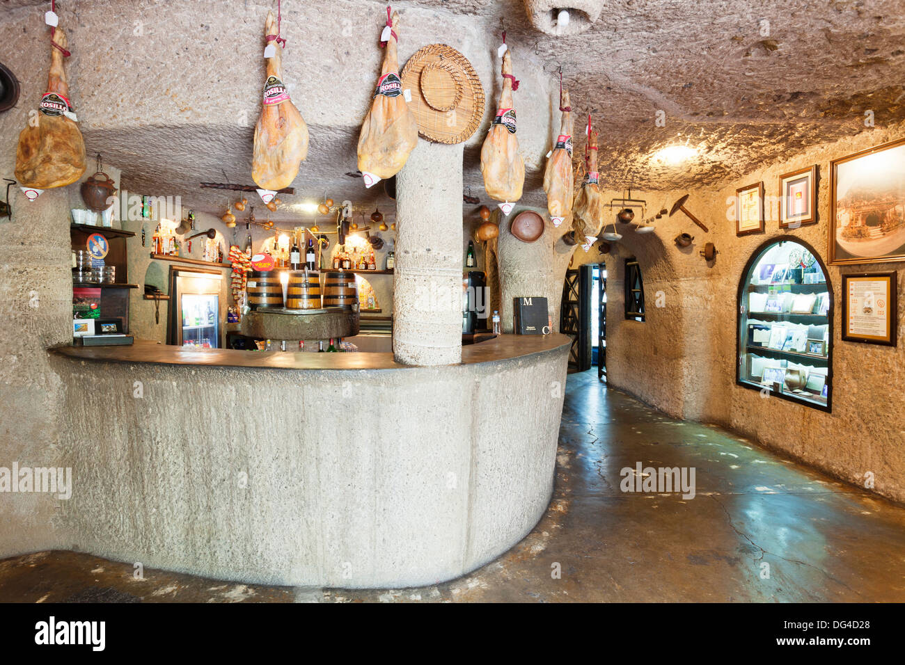 Interiors of Restaurant Tagoror, Barranco de Guayadeque, Gran Canaria, Canary Islands, Spain, Europe Stock Photo