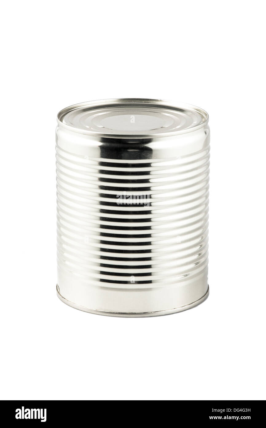 A sIlver can isolated on white background Stock Photo - Alamy