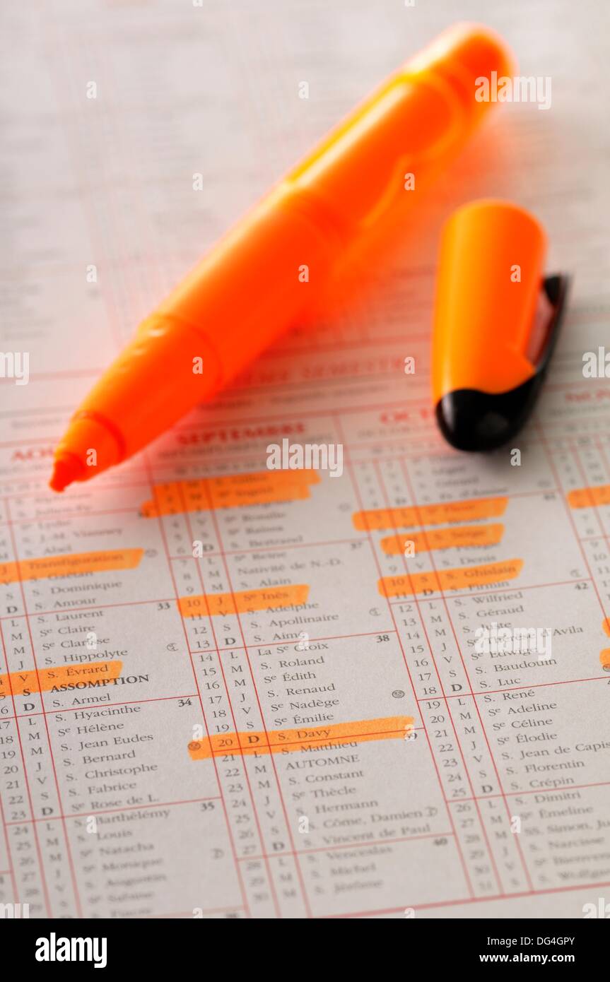Orange marker pen Stock Photo Alamy