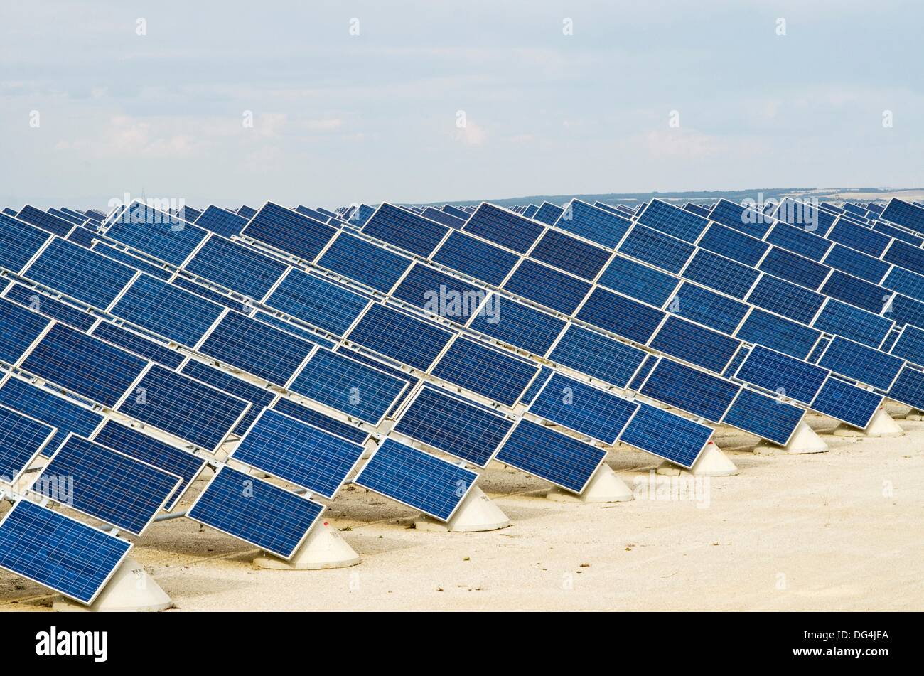 Solar energy panels in Zuera, Saragossa, Aragon, Spain Stock Photo Alamy