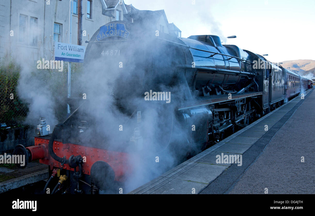 Jacobite Steam Train Fort William station Lochaber Scotland UK Stock Photo