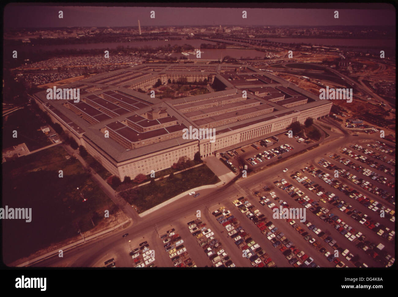 AERIAL VIEW OF THE PENTAGON AND ONE OF ITS PARKING FIELDS 547244 Stock Photo