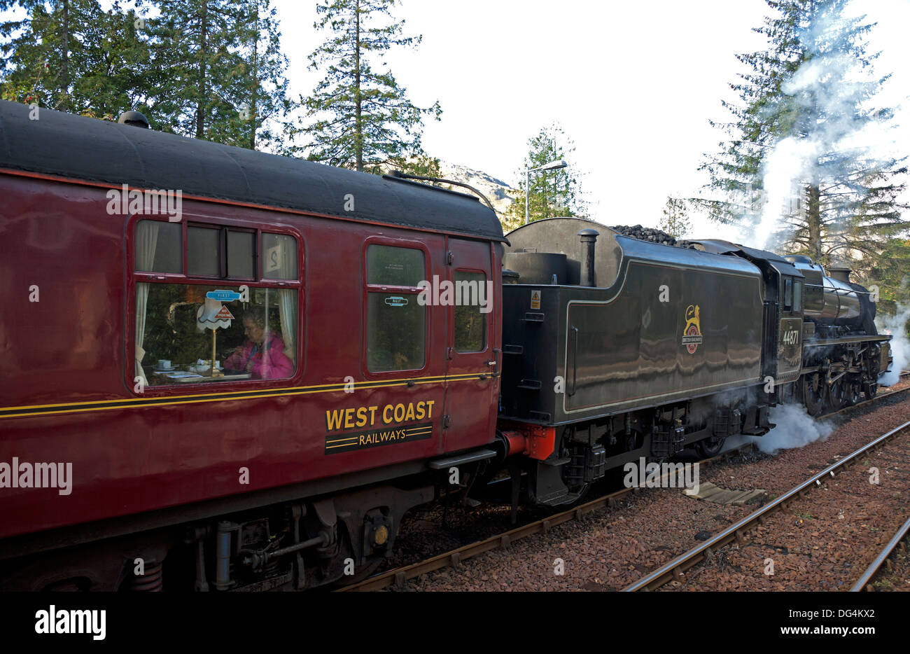 Jacobite Steam Train Glenfinnan Station, Scotland, UK Stock Photo
