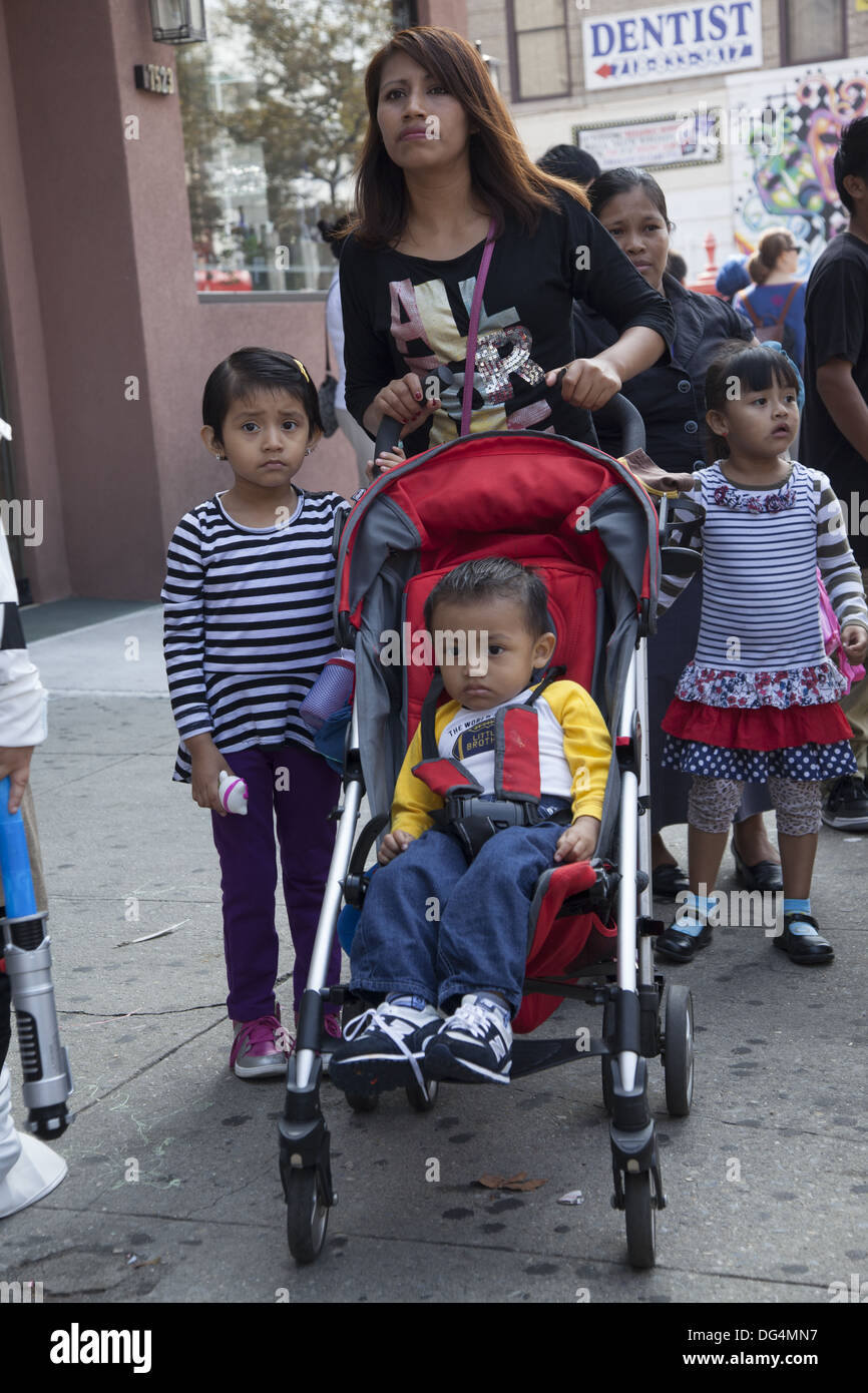 Costumed children march in the annual ragamuffin Parade in Bay Ridge Brooklyn, NY. Stock Photo