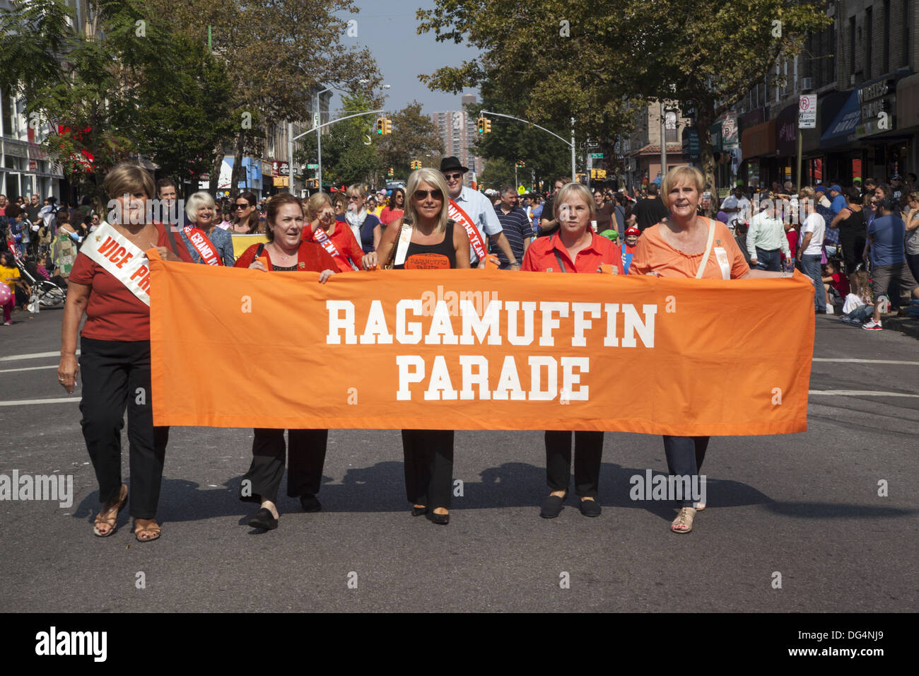 Costumed children march in the annual ragamuffin Parade in Bay Ridge