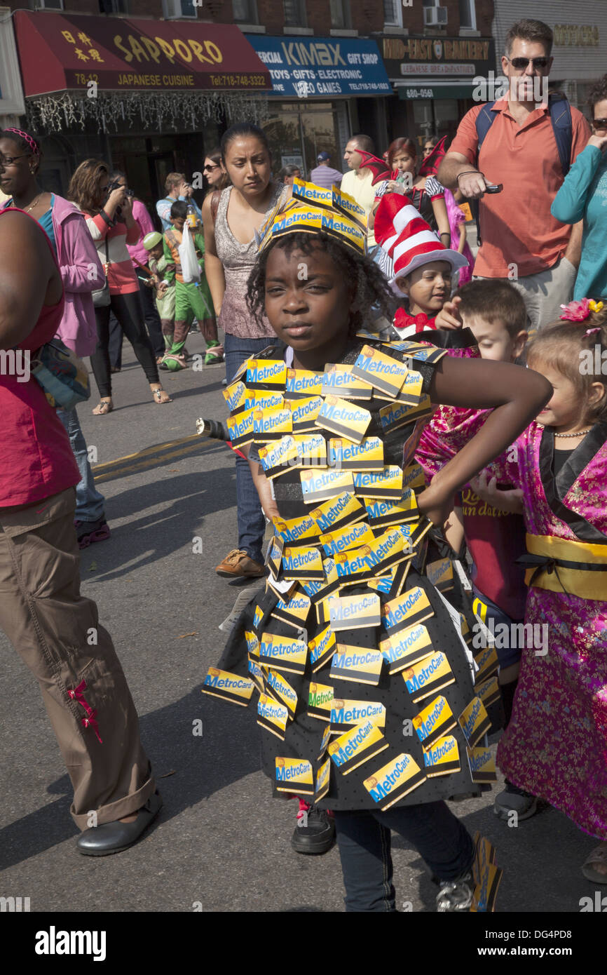 Costumed children march in the annual ragamuffin Parade in Bay Ridge