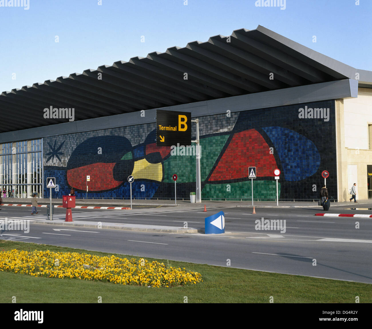 Joan Miro´s ceramic mural. El Prat Barcelona International Airport,  Barcelona, Spain Stock Photo - Alamy