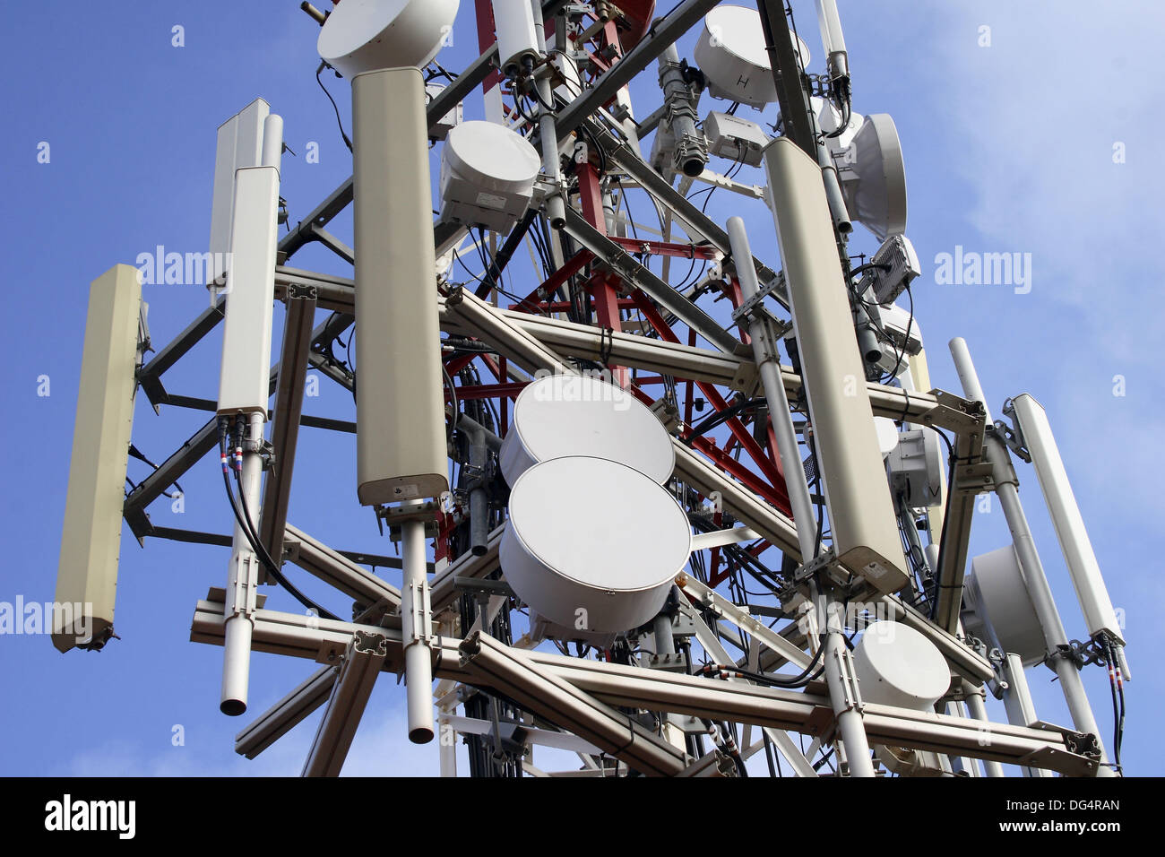 Telephone and television repeater towers Stock Photo Alamy