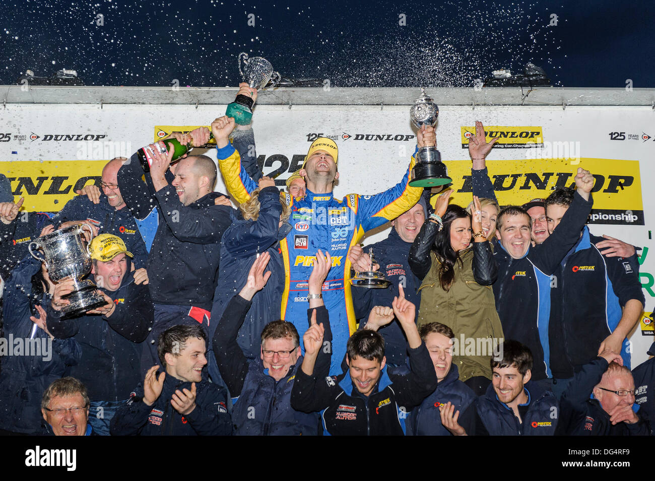 Pertek Racing Team Brands Hatch, Kent, UK. 13th Oct, 2013. Team Pirtek Racing celebrate ...