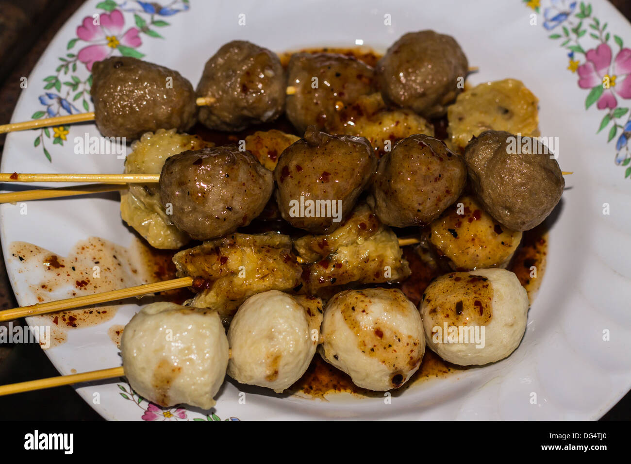 Spicy asian meat ball Stock Photo