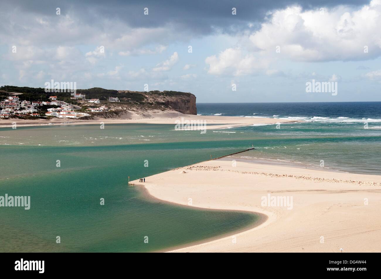 View For Obidos Lagoon And Atlantic Ocean Foz Do Arelho Leiria Stock Photo Alamy