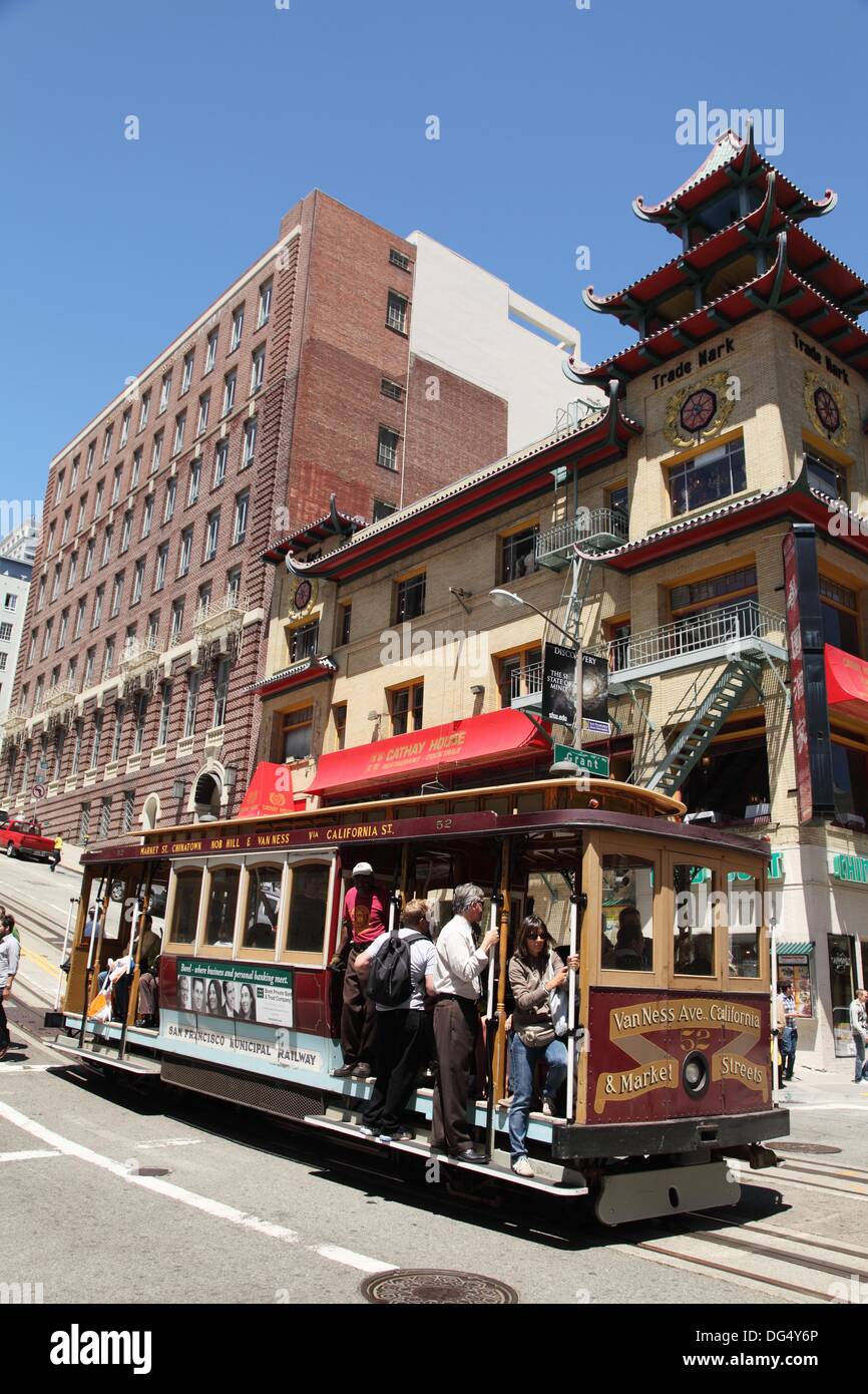 Cable Car in Chinatown, San Francisco, California, USA Stock Photo Alamy