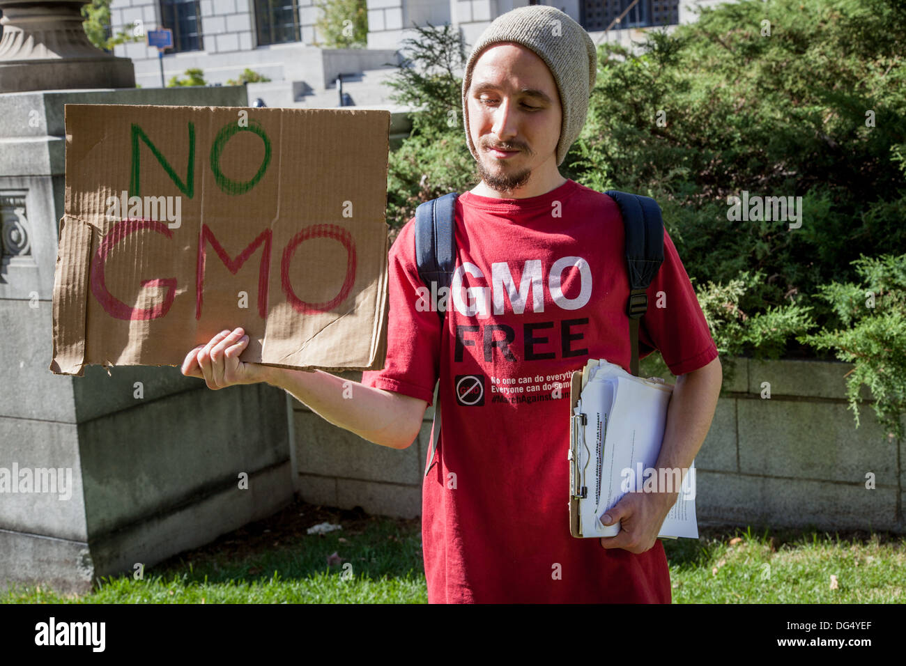 March Against Monsanto in Albany, New York State Stock Photo