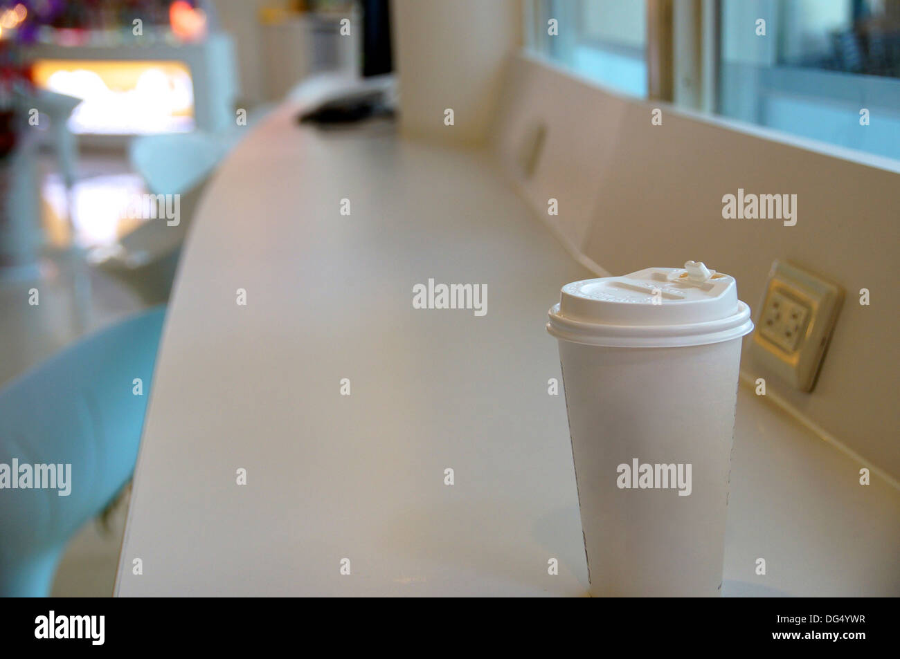 Coffee break at convenient store Stock Photo Alamy