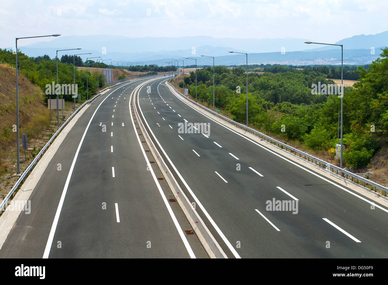 Empty highway view Stock Photo