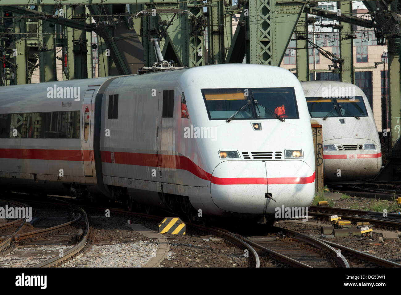 ICE2 passenger trains, Cologne, Germany. Stock Photo