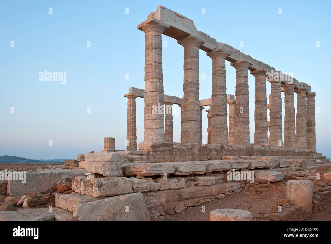 The ancient temple of Poseidon at Cape Sounion. Greece Stock Photo - Alamy