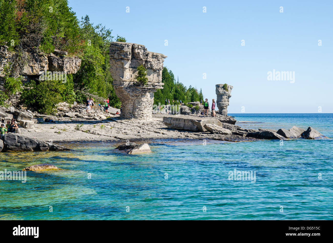 A Flower Pot rock formation on Flower Pot Island, Tobermory Ontario
