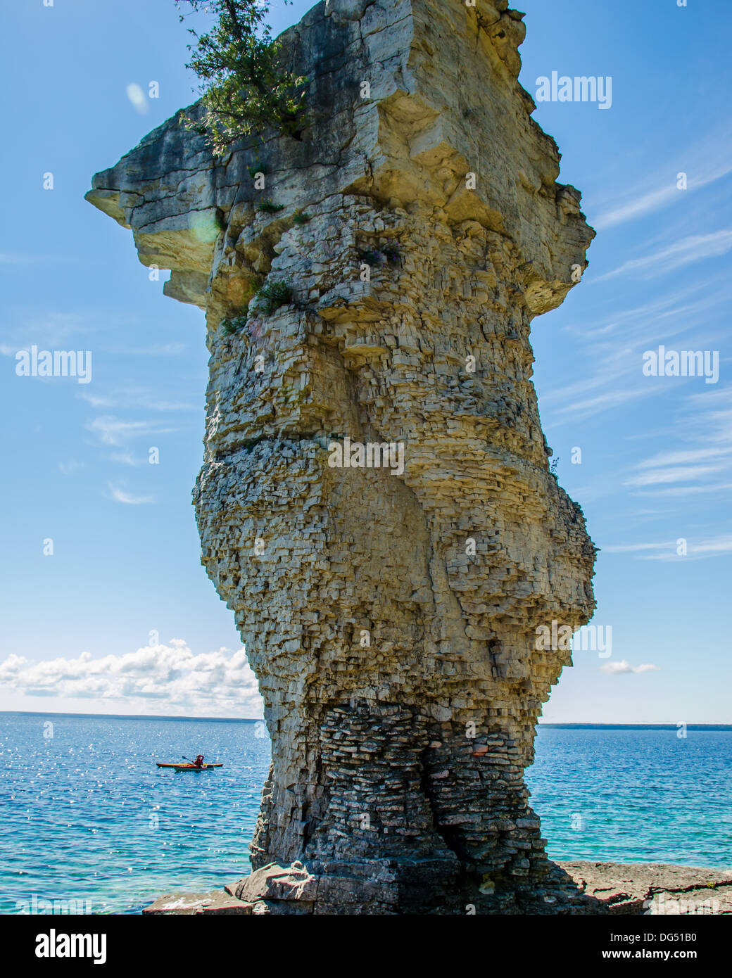 A Flower Pot rock formation on Flower Pot Island, Tobermory Ontario