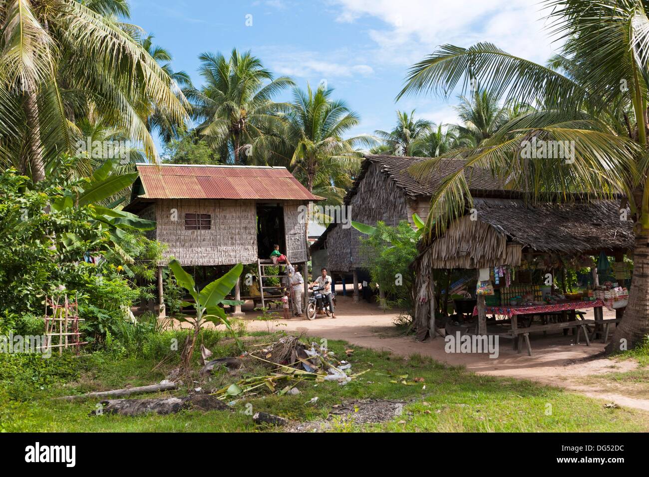 Traditional stilt houses Siem Reap Province Cambodia Asia Stock Photo