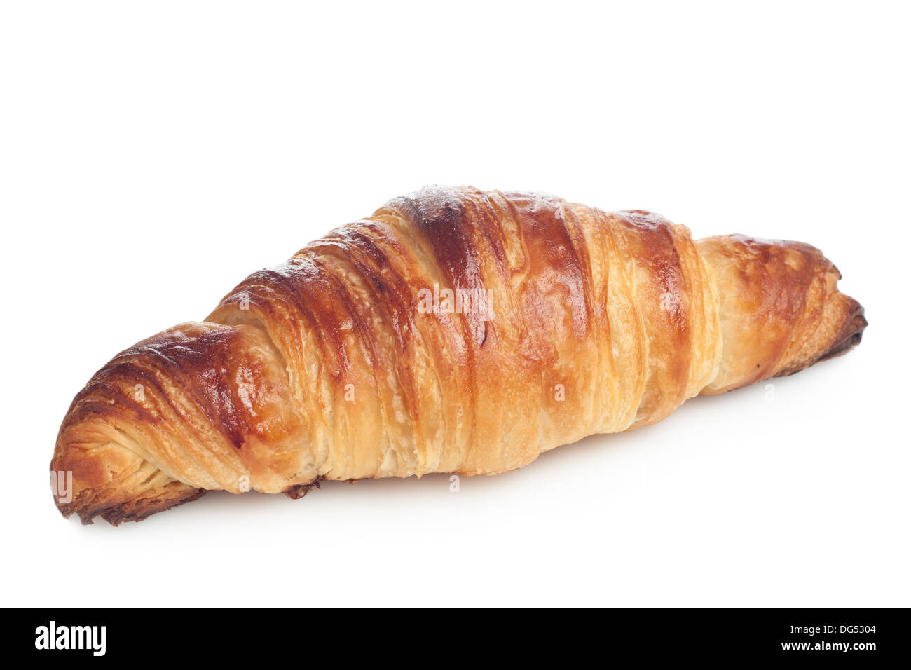 Butter croissant isolated on white Stock Photo