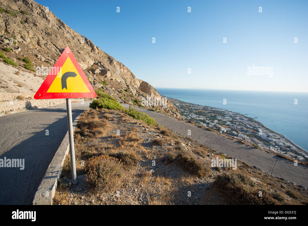 Sharp Bend Road Sign Stock Photos Sharp Bend Road Sign Stock