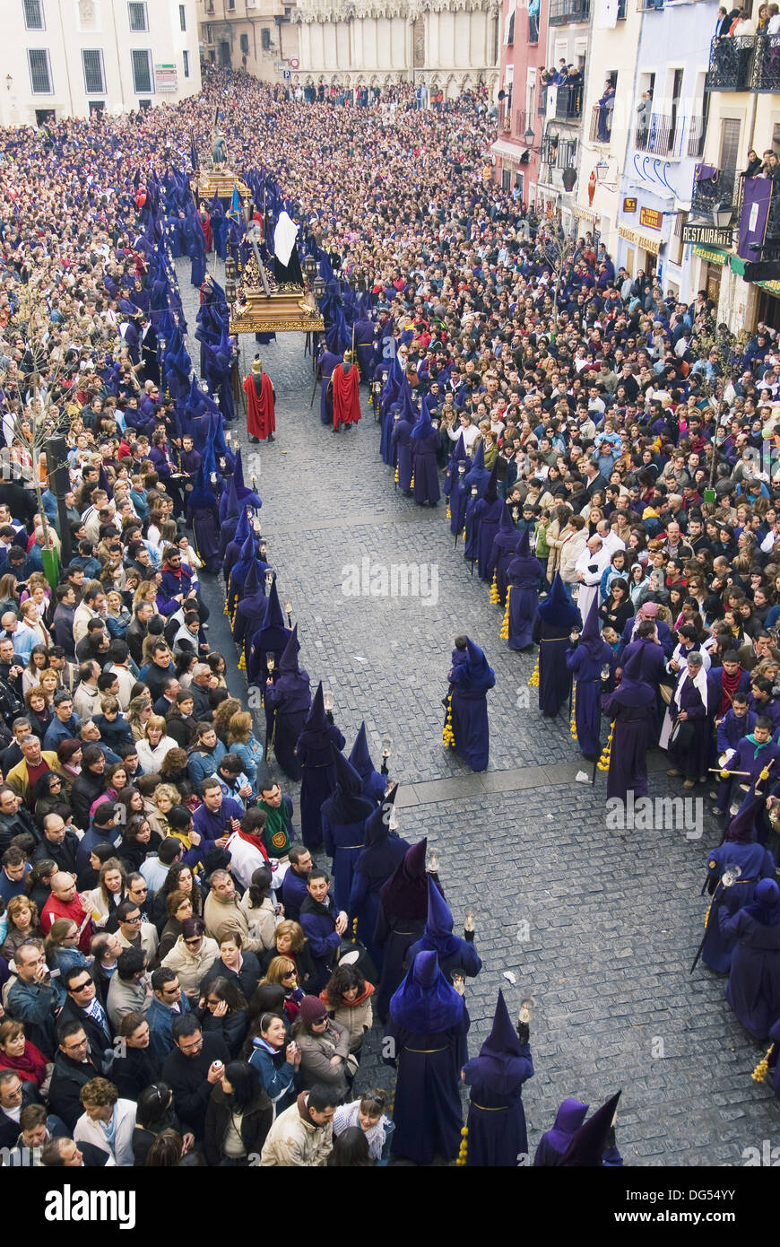 Procesión de Las Turbas, Semana Santa. Cuenca. La Mancha. Castille. Spain  Stock Photo - Alamy