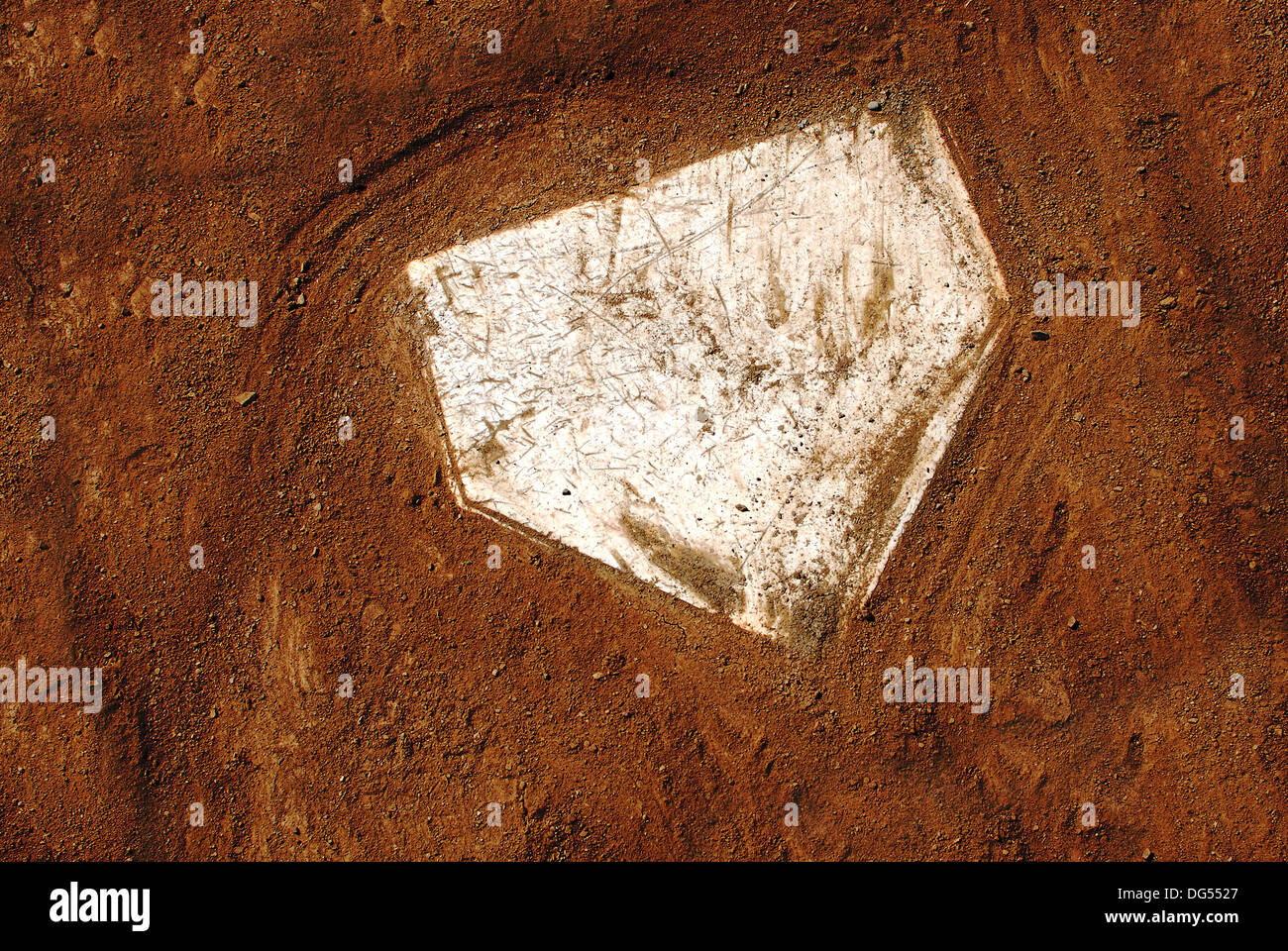 Home plate on baseball field with copy space Stock Photo - Alamy