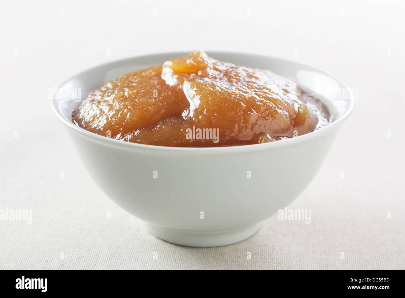 Bowl of homemade apple jam Stock Photo