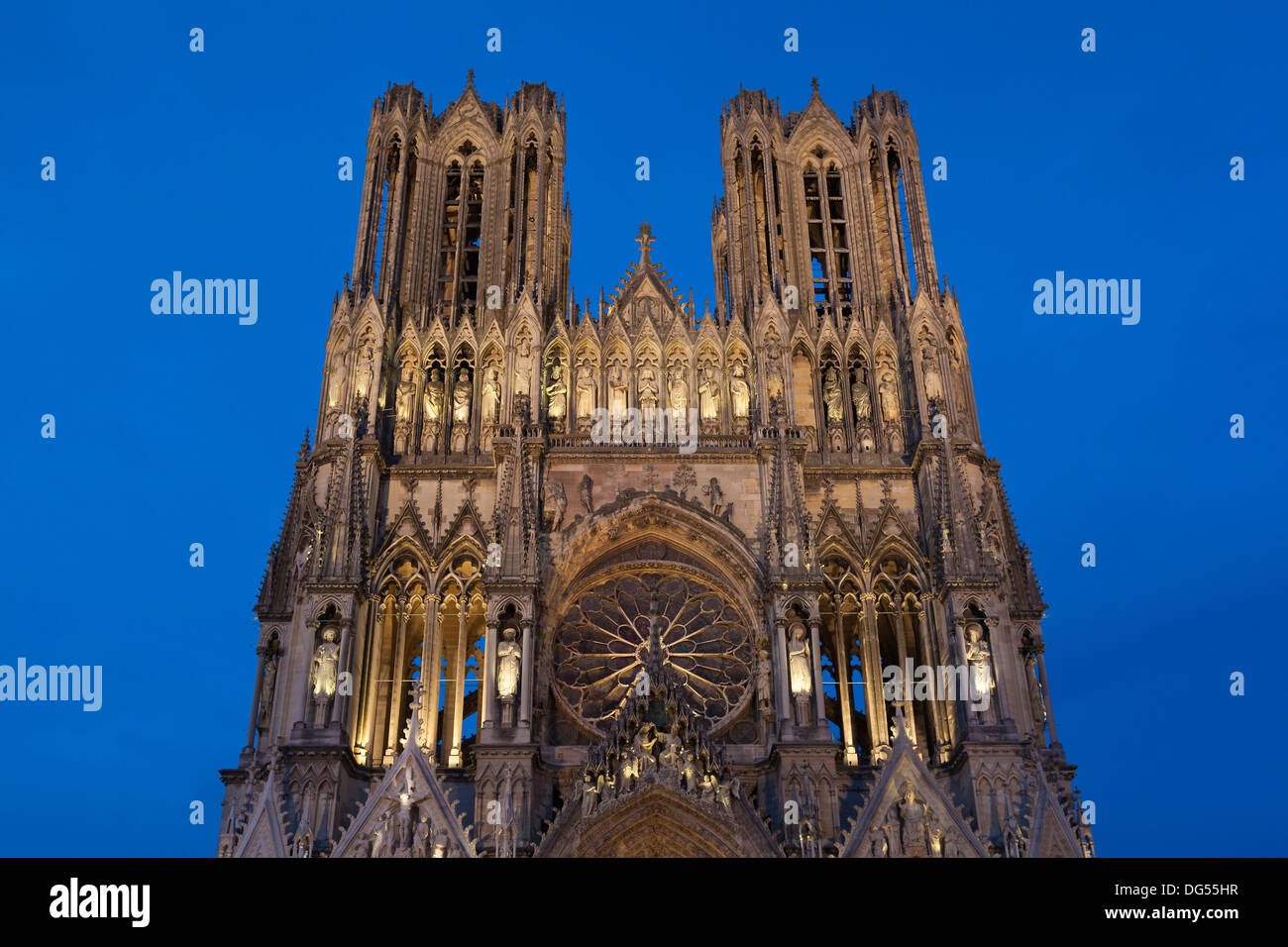 Cathedral of Reims, Marne, Champagne-Ardenne, France Stock Photo