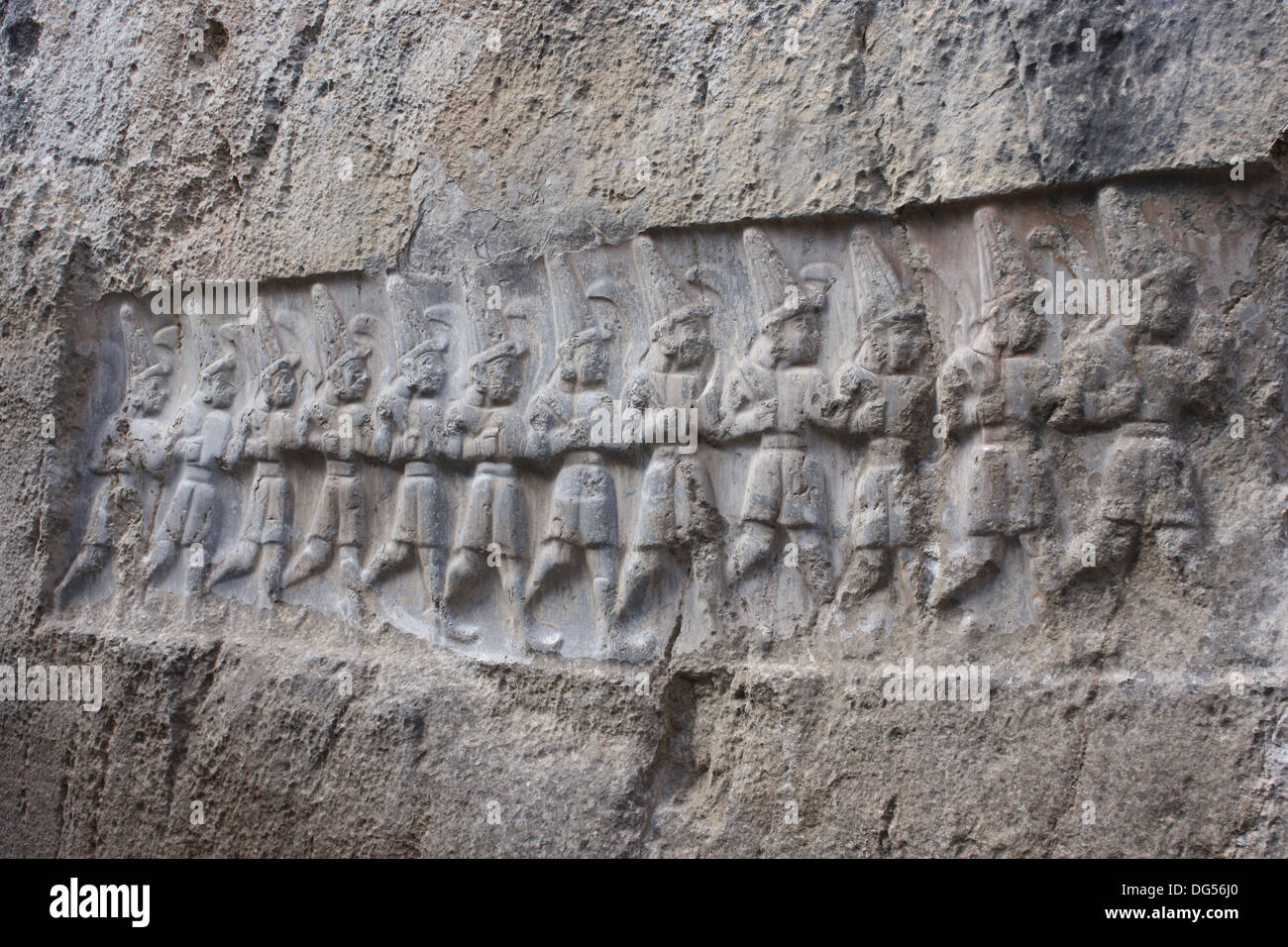 Carving of the Gods at the Hittite sanctuary of Yazilikaya in Turkey ...